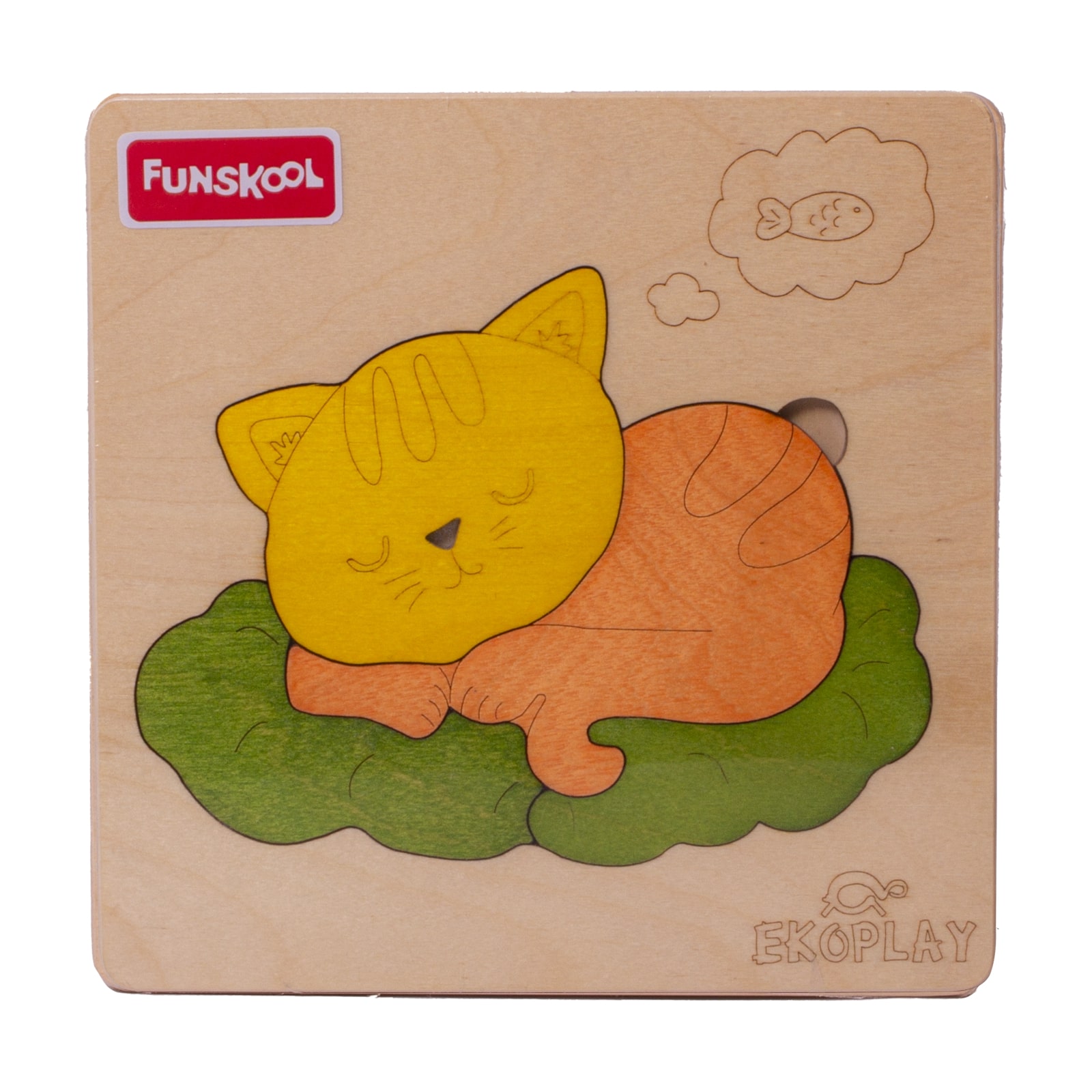 EKOPLAY-CAT ON A MAT-WOODEN PUZZLE