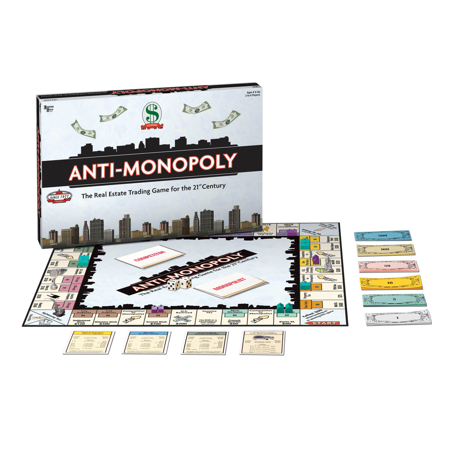 Jeu ANTI-MONOPOLY - Édition Rare Par University Games - Jeu De Société Rétro Pour Ados