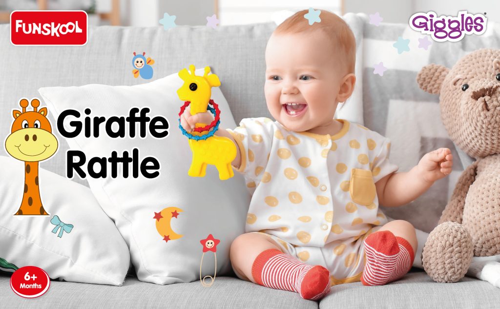 Little Ginnie Green Giraffe Rattle For Kids