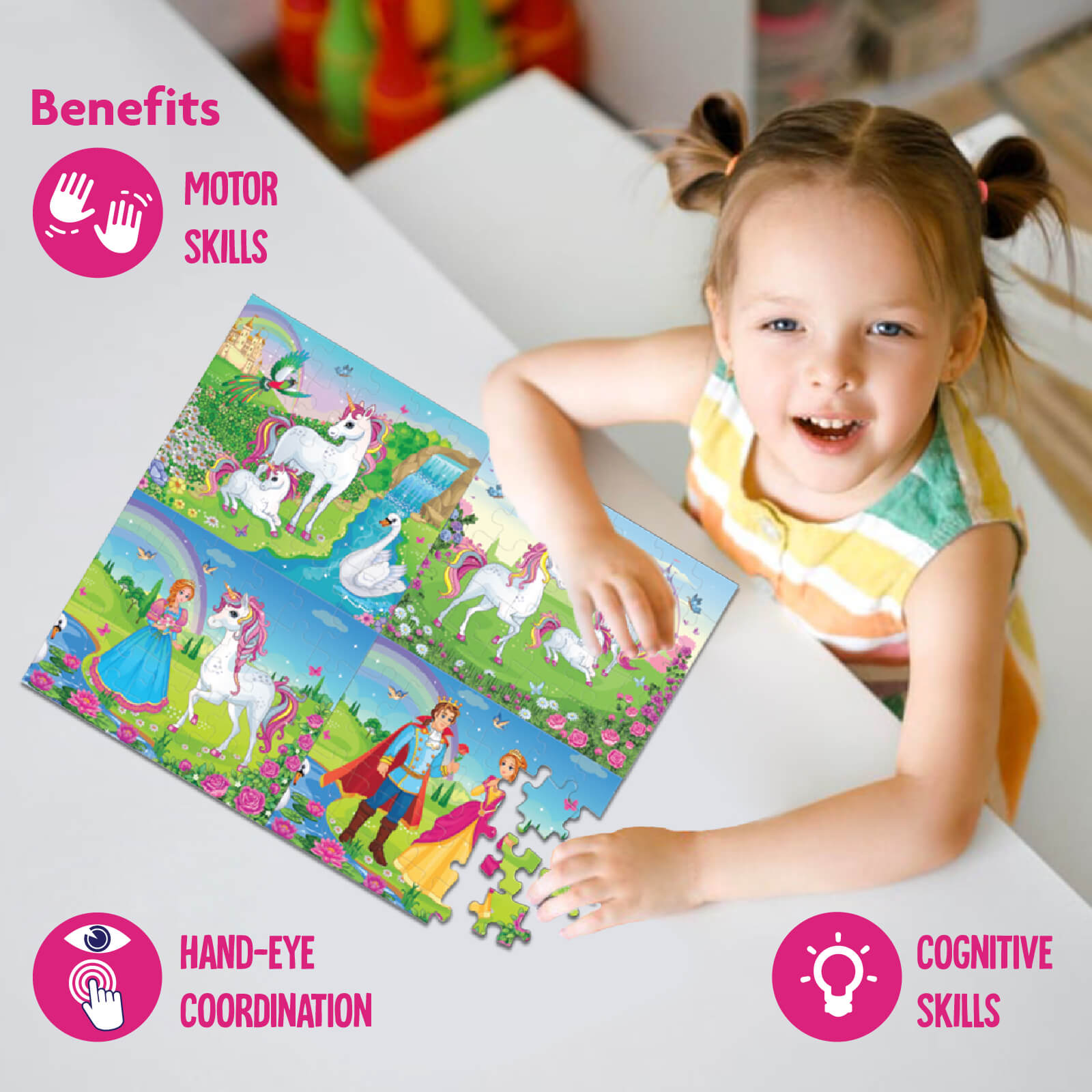 4 in 1 Puzzle (70+54+48+35) Unicorn & Magic